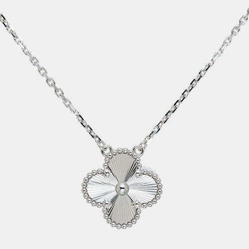 Collar Trebol 1 Motif Oro Blanco