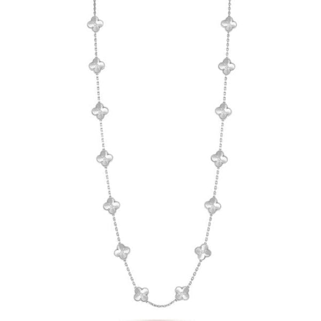 Collar Trebol 20 Motif Oro Blanco