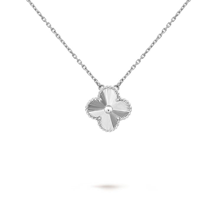 Collar Trebol 1 Motif Oro Blanco