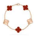 Pulso Trebol Oro Rosa Motif Rojo